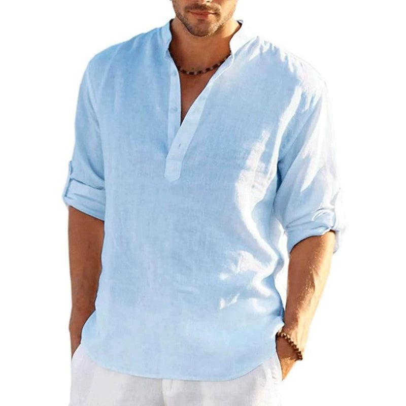 Men's Breathable Quick Dry Button Down Shirt T-Shirt Top Men's Tops Light Blue S - DailySale