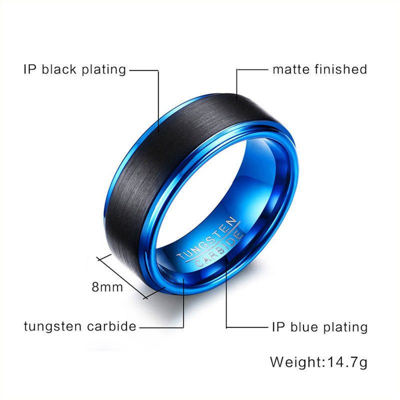 Men's Brushed Tungsten Carbide Ring Rings - DailySale
