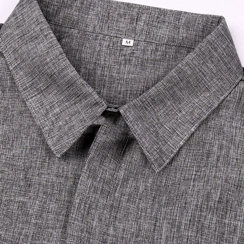 Men's Button Down Shirt Short Sleeve Plain Lapel Men's Tops - DailySale