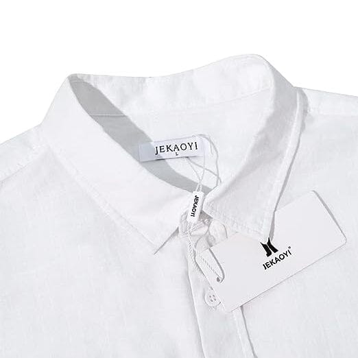 Mens Button Down Short Sleeve Linen Shirts Men's Tops - DailySale