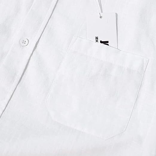 Mens Button Down Short Sleeve Linen Shirts Men's Tops - DailySale