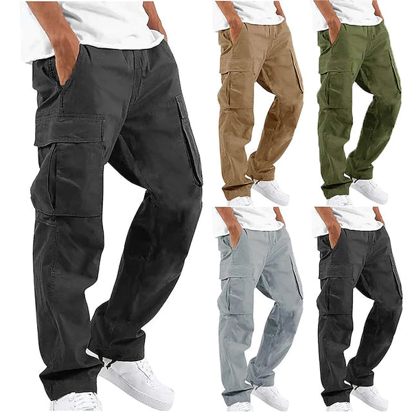 Men's Cargo Pants Trousers Drawstring Elastic Waist Multi Pocket Men's Bottoms - DailySale