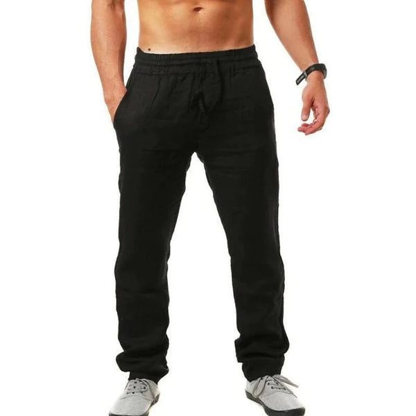 Men's Casual Breathable Straight Pants Men's Bottoms Black S - DailySale