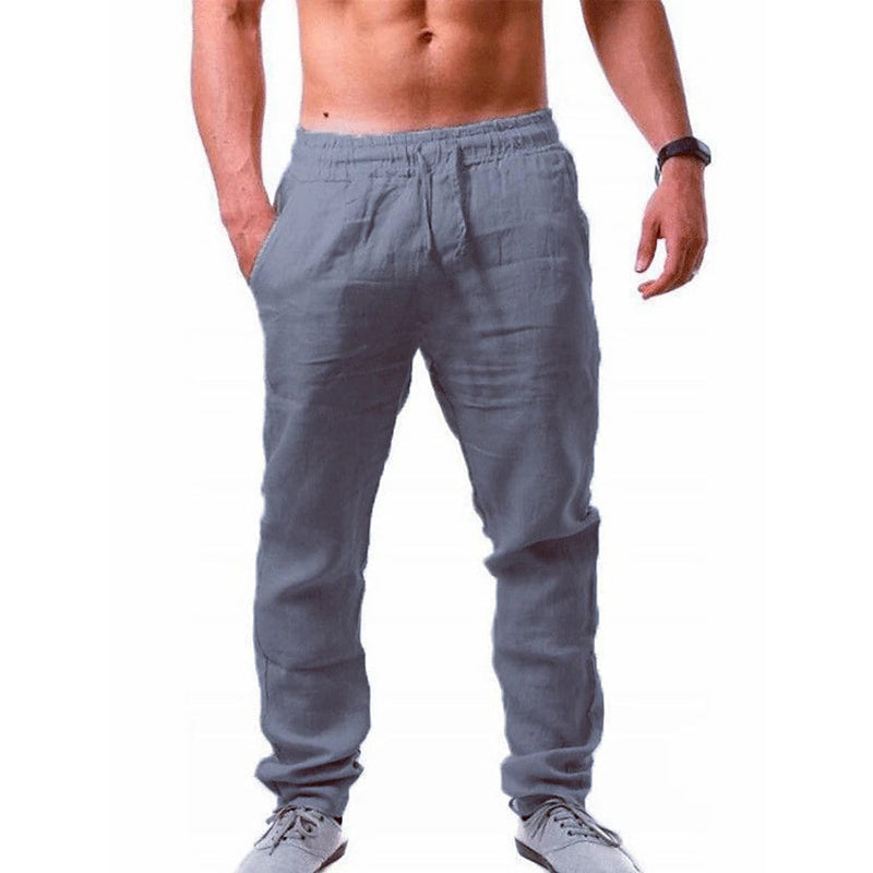 Men's Casual Breathable Straight Pants Men's Bottoms Gray S - DailySale