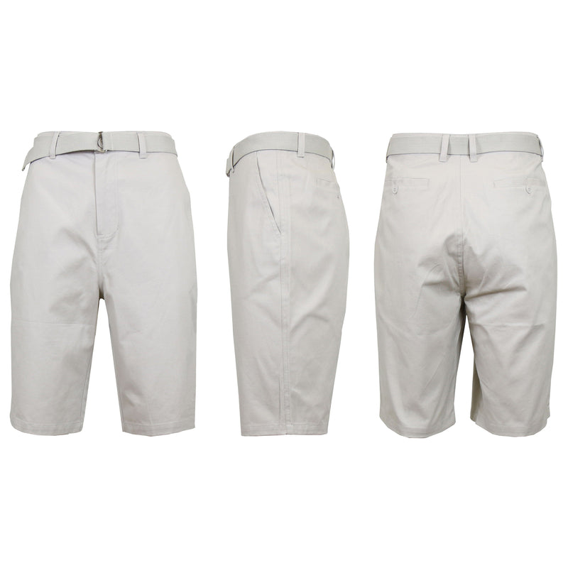 Men's Cotton Chino Shorts with Belt Men's Apparel 30 Sand - DailySale
