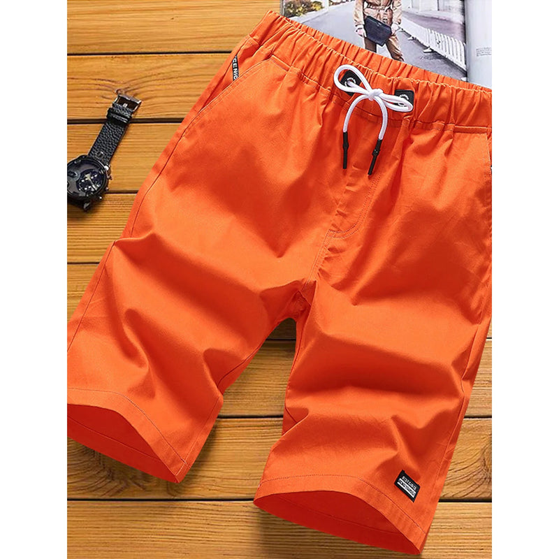 Men's Drawstring Knee Sweatpants Men's Bottoms Orange M - DailySale