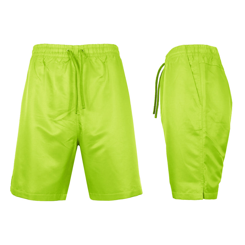Men’s Dry Tech Active Workout Training Shorts Men's Bottoms Neon Green S - DailySale