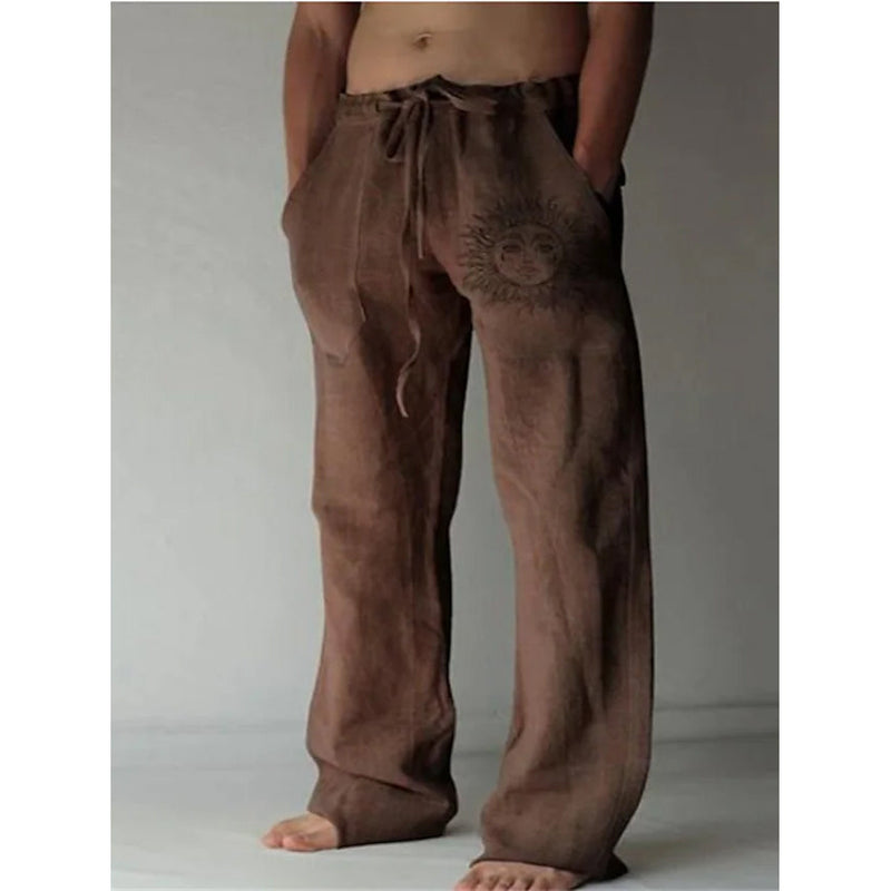 Men's Fashion Streetwear Straight Pants Men's Bottoms Brown M - DailySale