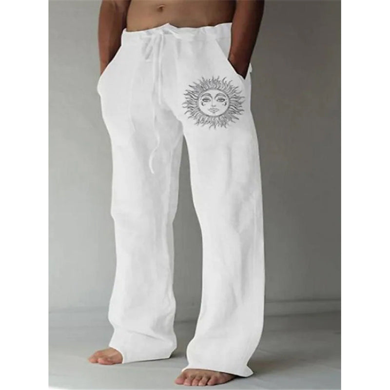 Men's Fashion Streetwear Straight Pants Men's Bottoms White M - DailySale