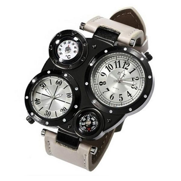 Men's Fashion Watch Dual Movement Men's Shoes & Accessories White - DailySale