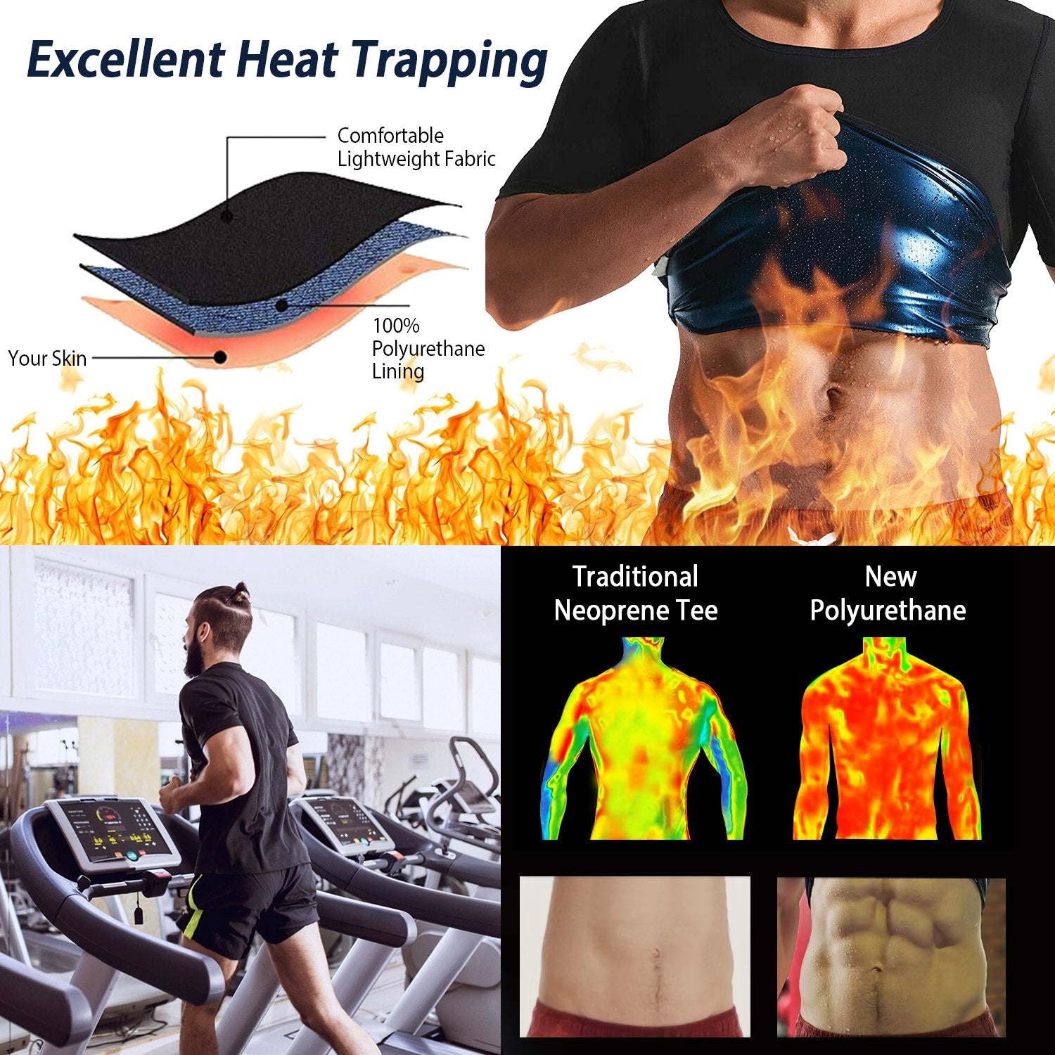 Men's Heat Trapping Body Shaper Shirt Fitness - DailySale