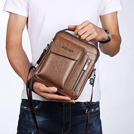 Men's Leather Handbag Small Crossbody Shoulder Bags Bags & Travel - DailySale