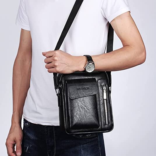 Men's Leather Handbag Small Crossbody Shoulder Bags Bags & Travel - DailySale