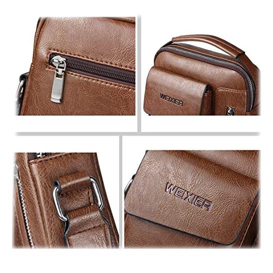 Men's Leather Handbag Small Crossbody Shoulder Bags Bags & Travel - DailySale