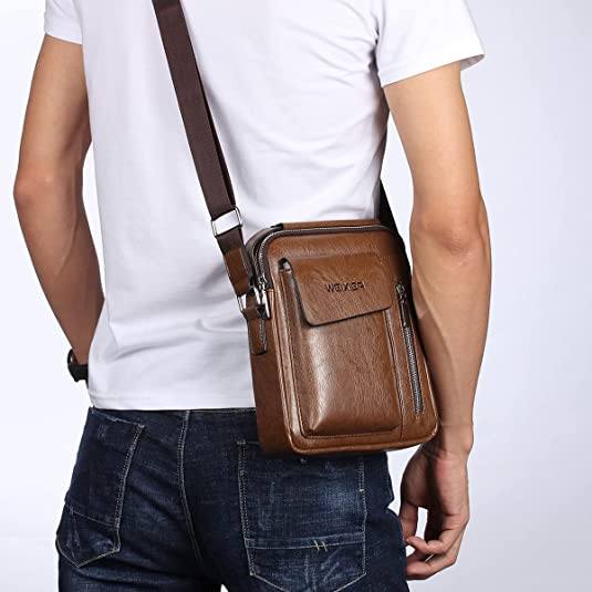 Men's Leather Handbag Small Crossbody Shoulder Bags Bags & Travel - DailySale