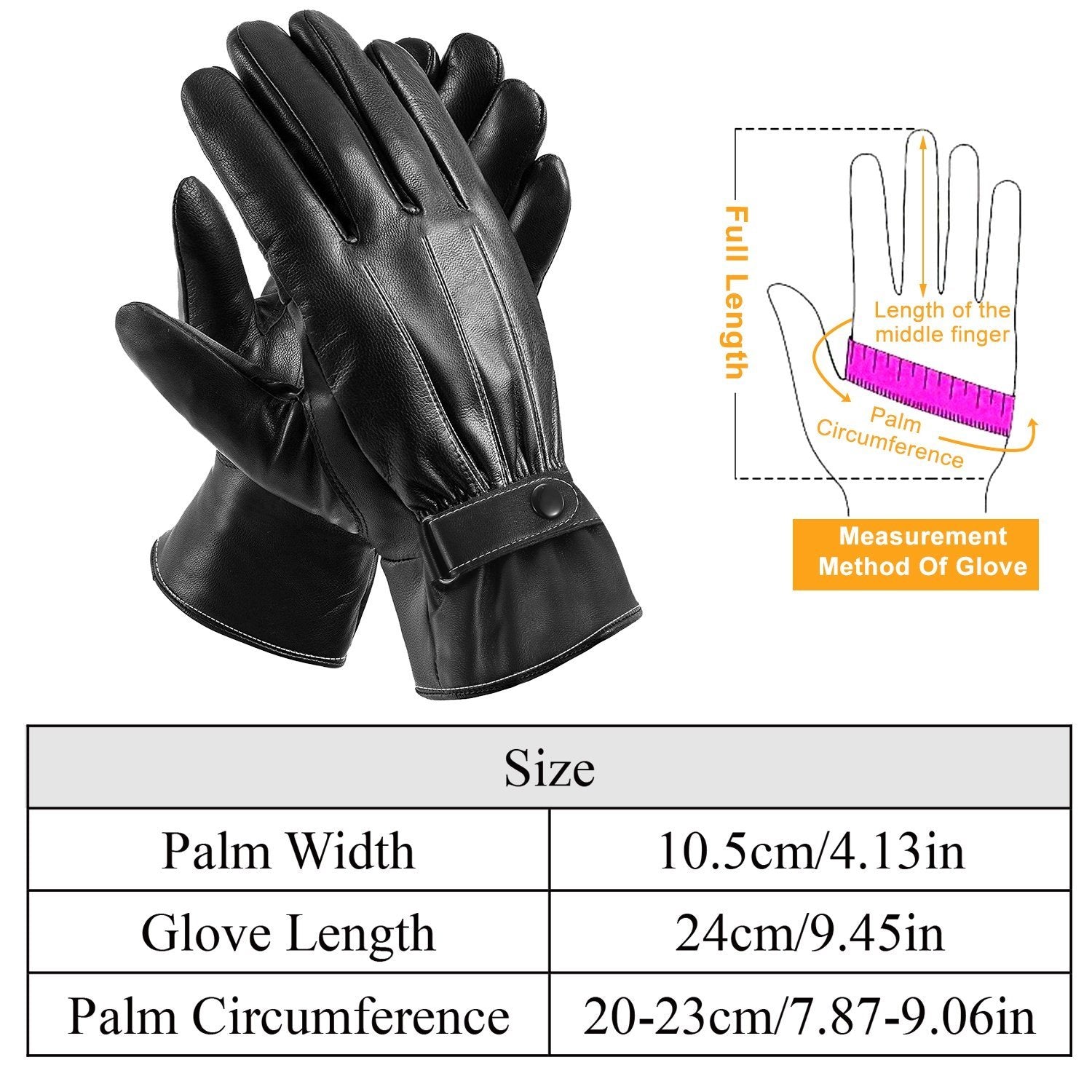 Men's Leather Winter Gloves Touchscreen Men's Accessories - DailySale