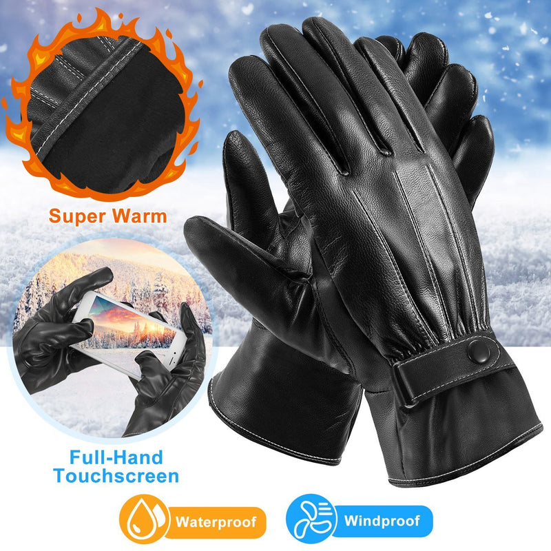 Men's Leather Winter Gloves Touchscreen Men's Accessories - DailySale