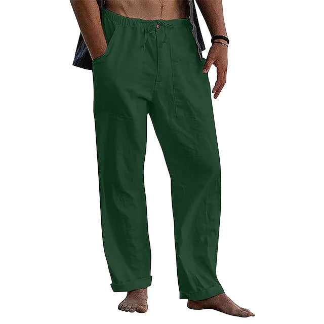 Men's Loose Casual Quick Dry Breathable Wide Leg Pants Men's Bottoms Dark Green S - DailySale
