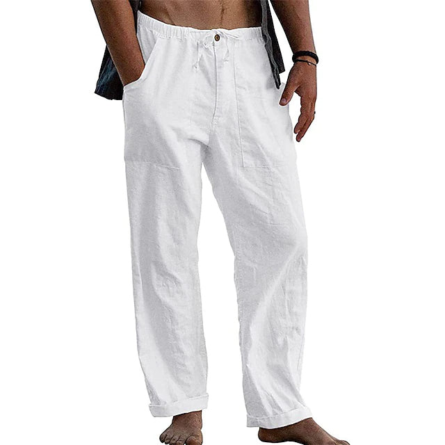 Men's Loose Casual Quick Dry Breathable Wide Leg Pants Men's Bottoms White S - DailySale