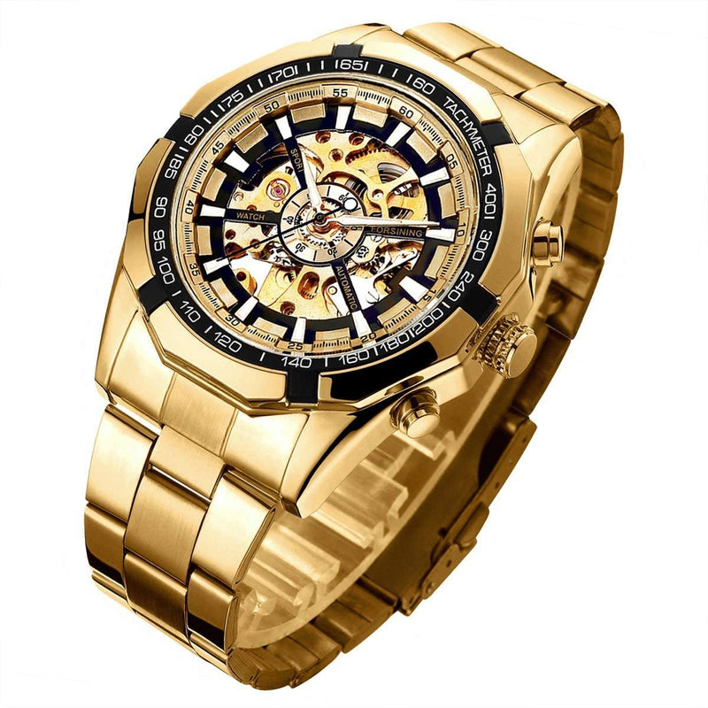 Mens Mechanical Skeleton Automatic Dial Wristwatch