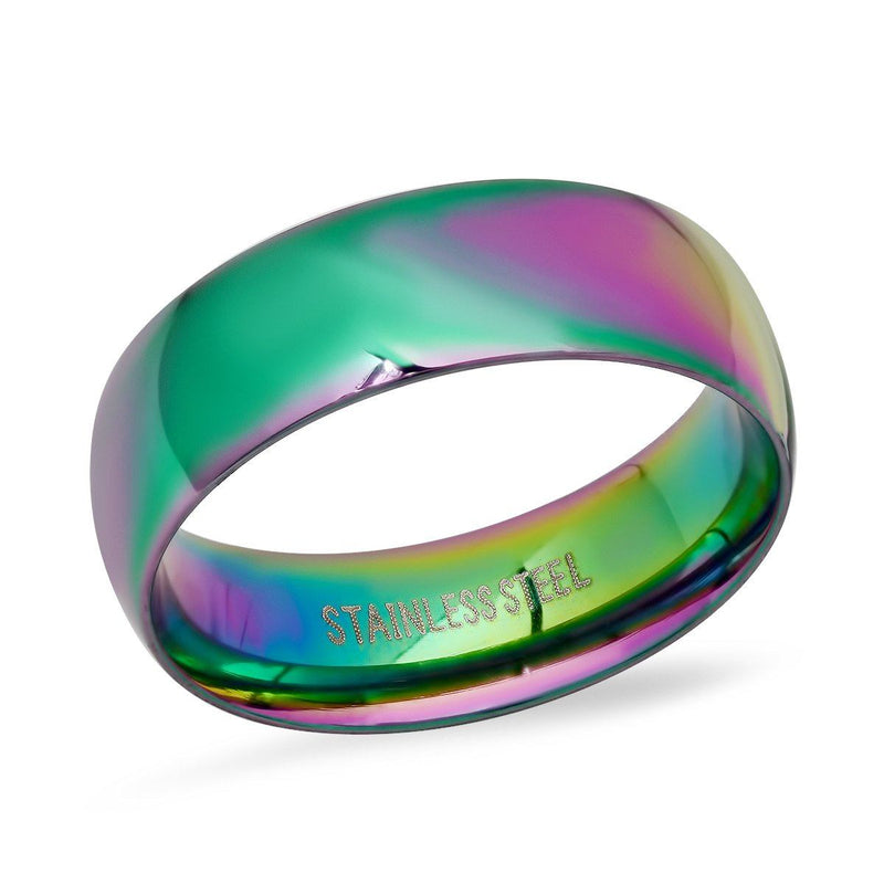 Men's Multi Colored IP Stainless Steel Ring Band Rings 6 - DailySale