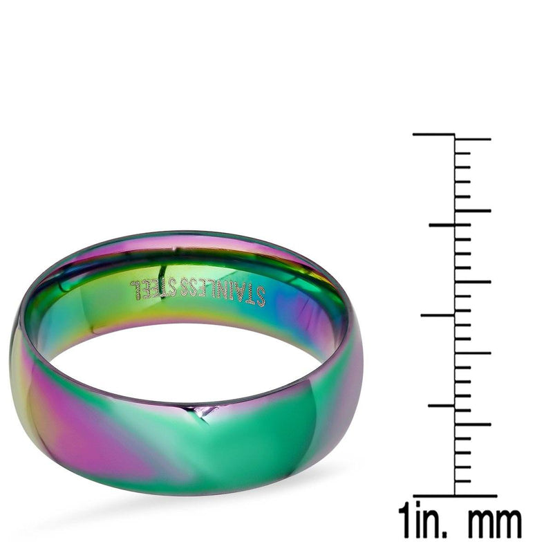 Men's Multi Colored IP Stainless Steel Ring Band Rings - DailySale