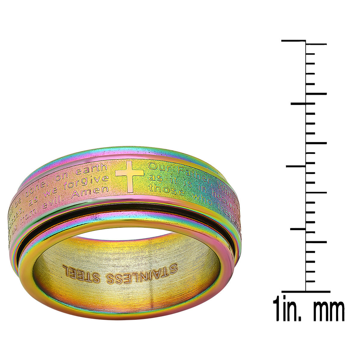 Men's Multi-IP Stainless Steel Prayer Spinner Ring Rings - DailySale