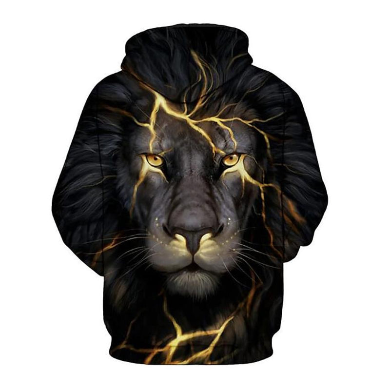 Men's Plus Size 3D Lion Animal Print Hoodie Sweatshirt Men's Outerwear - DailySale
