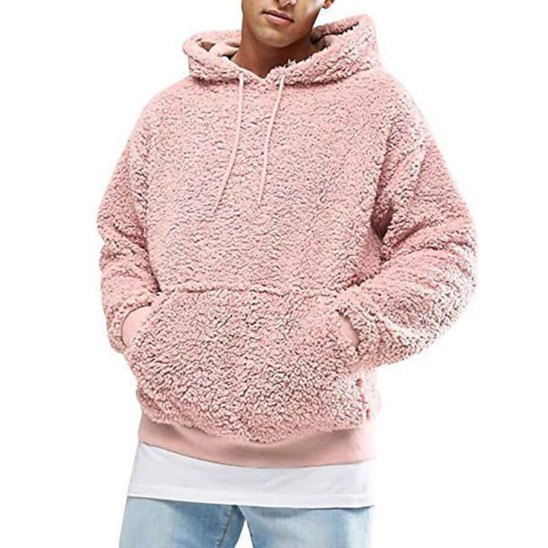 Men's Pullover Hoodie Sweatshirt Men's Outerwear Pink S - DailySale