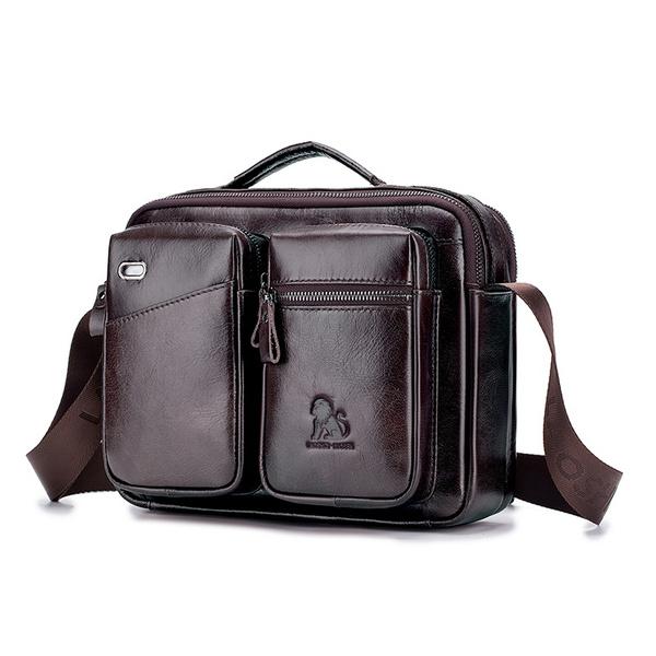Men's Retro Messenger Bag Bags & Travel Dark Brown - DailySale