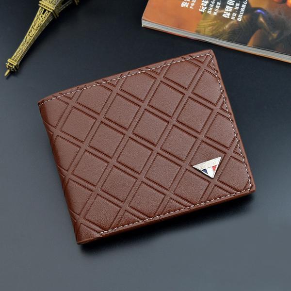 Men's RFID Genuine Leather Slim Trifold Wallet Men's Shoes & Accessories Light Brown - DailySale