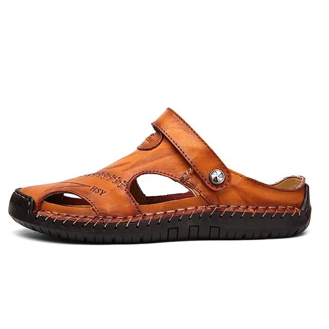 Men's Sandals Cowhide Breathable Casual Beach Walking Shoes