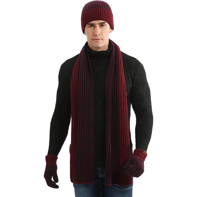 Men's Scarf and Beanie Hat Themal Gloves Set Men's Shoes & Accessories - DailySale