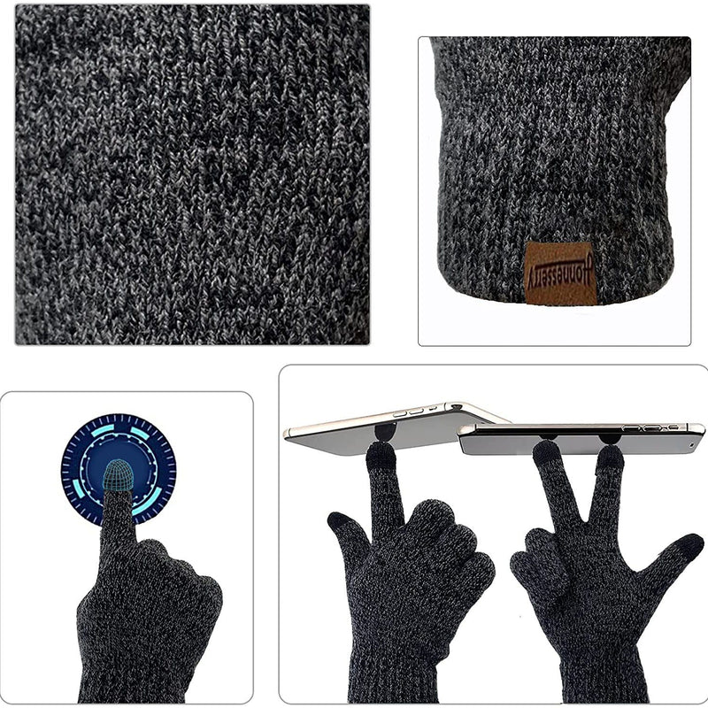 Men's Scaves and Beanie Hat Themal Gloves Set