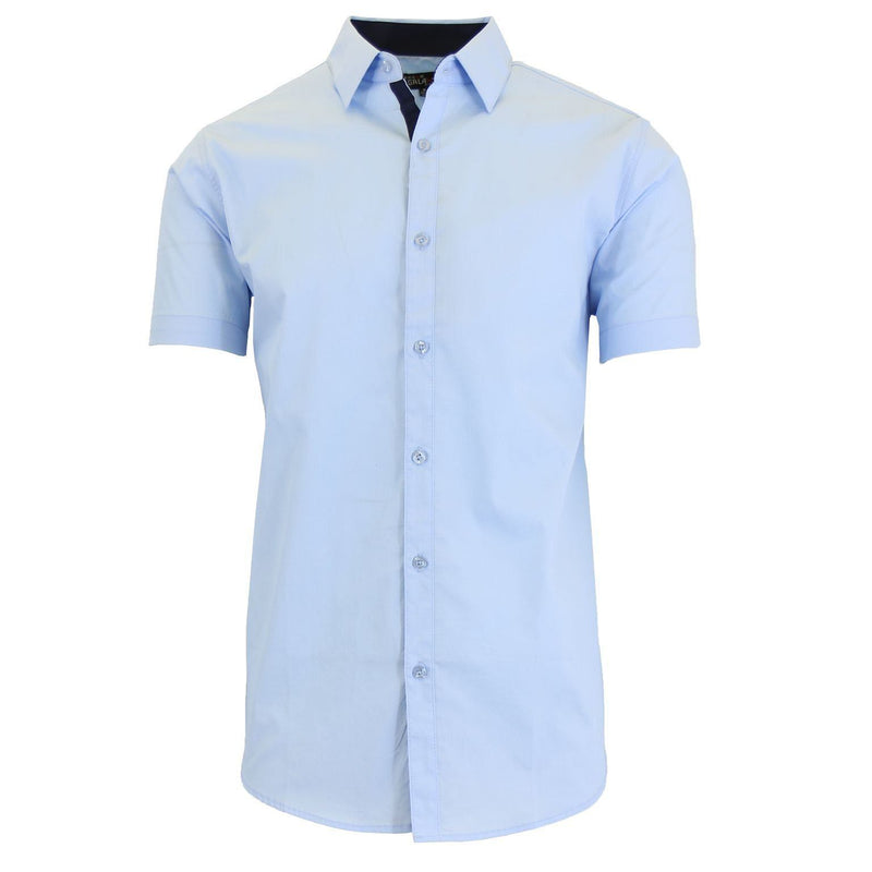 Mens Short Sleeve Dress Shirt Men's Apparel Light Blue Small - DailySale