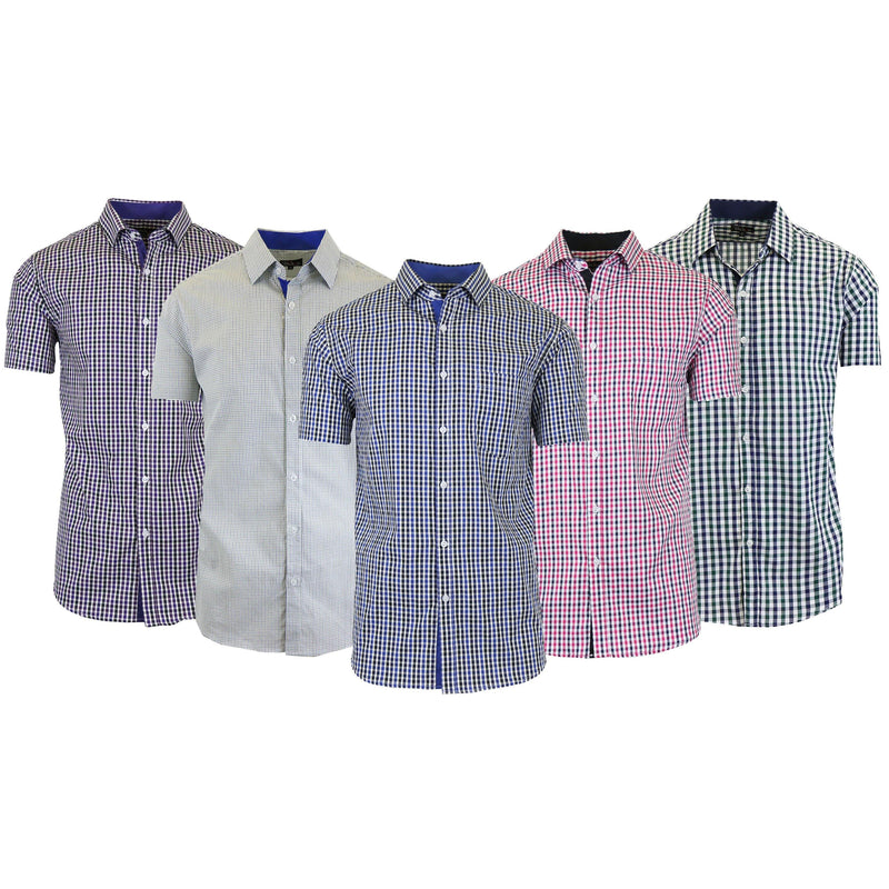 Men's Short Sleeve Slim-Fit Casual Dress Shirts Men's Apparel - DailySale