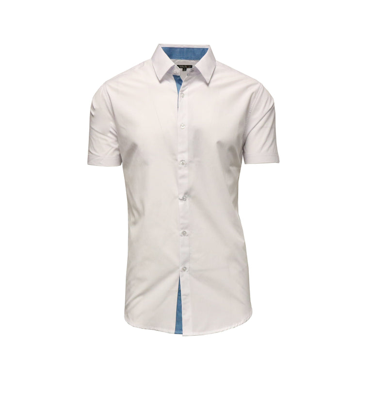 Men's Short-Sleeve Slim-Fit Shirt with Contrast Trim - Assorted Colors and Sizes Men's Apparel - DailySale
