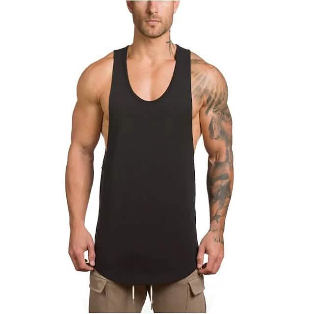 Men's Sleeveless Fitness Vest Men's Tops Black M - DailySale