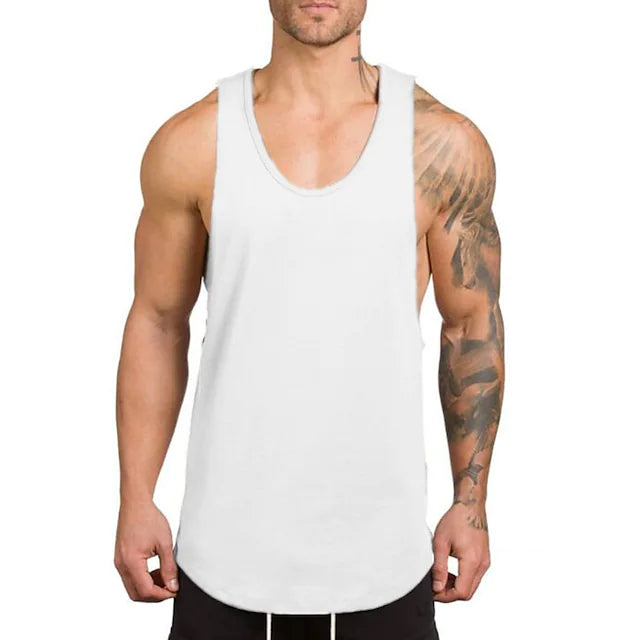 Men's Sleeveless Fitness Vest Men's Tops White M - DailySale