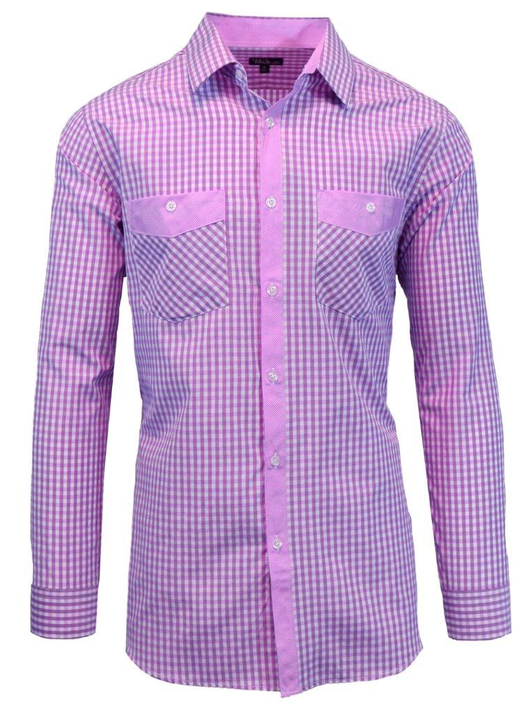 Men's Slim Fit Long Sleeve Purple Shirt - Size: XL Men's Apparel - DailySale