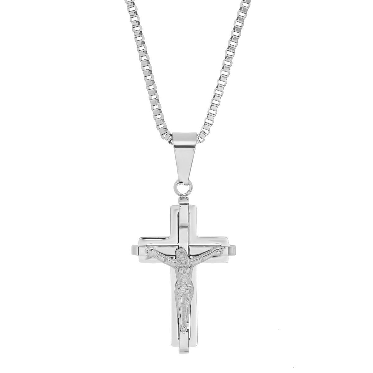 Men's Stainless Steel Crucifix Pendant Necklaces - DailySale