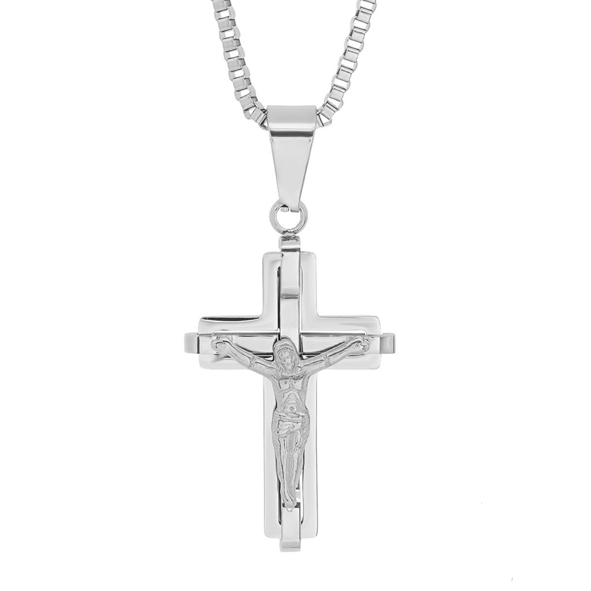 Men's Stainless Steel Crucifix Pendant Necklaces - DailySale