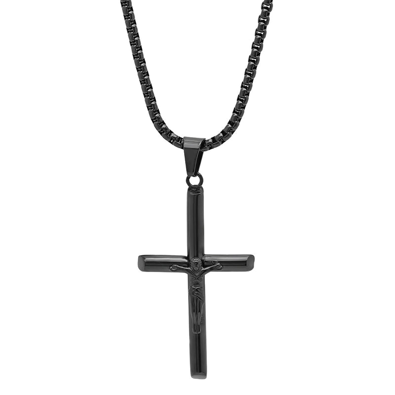 Men's Stainless Steel Crucifix Tube Pendant