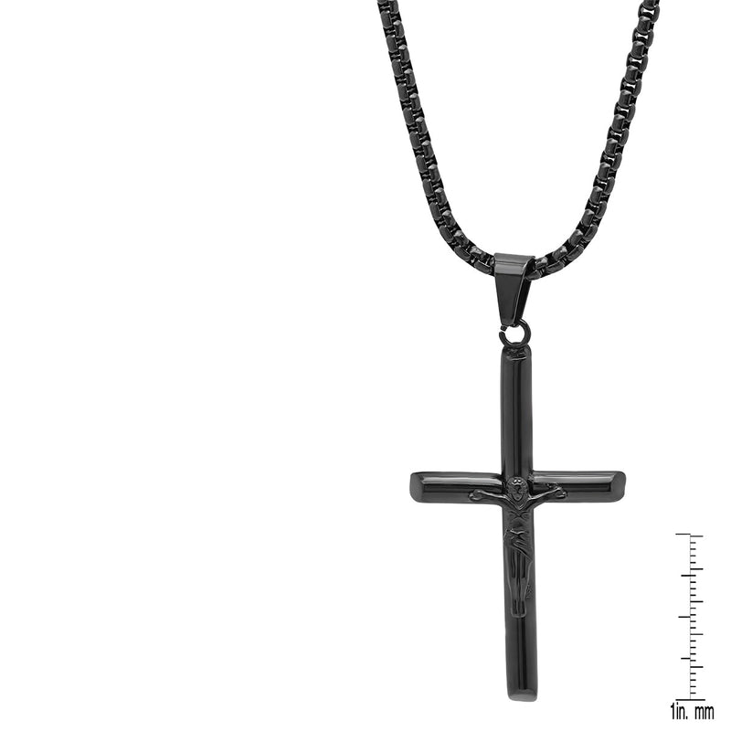 Men's Stainless Steel Crucifix Tube Pendant