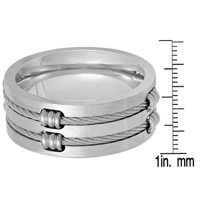 Men's Stainless Steel Wire Inlay Ring Rings - DailySale