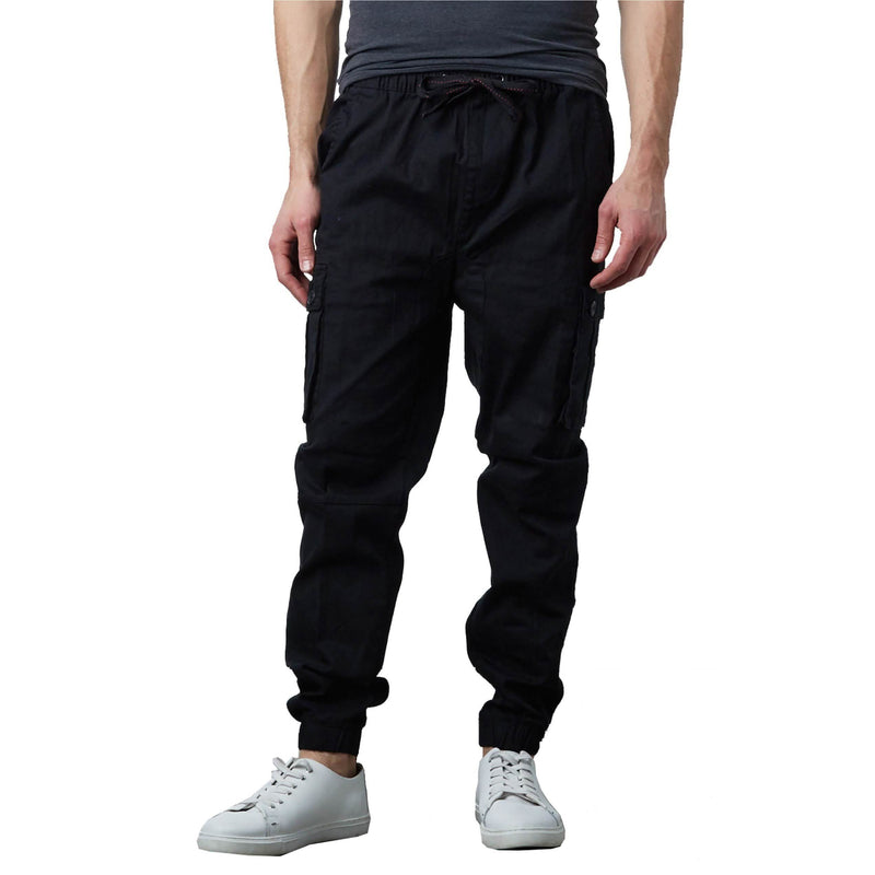 Men's Stretch Cargo Jogger Pants Men's Clothing Black S - DailySale
