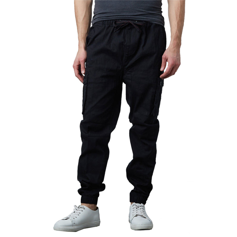 Men's Stretch Cargo Jogger Pants Men's Clothing Black S - DailySale