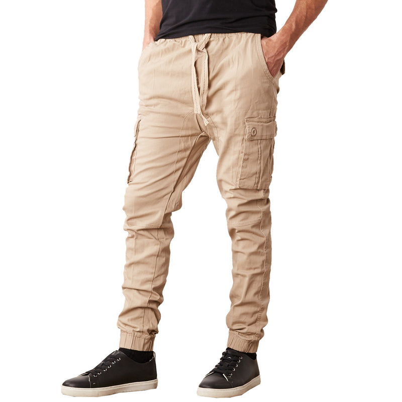 Men's Stretch Cargo Jogger Pants Men's Clothing Khaki S - DailySale
