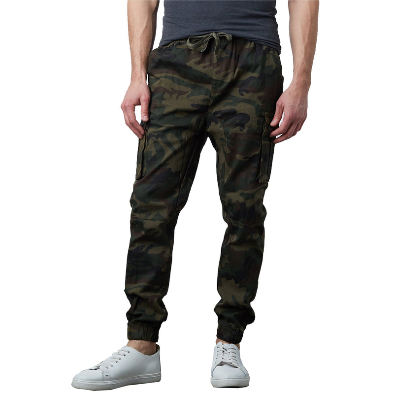Men's Stretch Cargo Jogger Pants Men's Clothing Woodland Camo S - DailySale