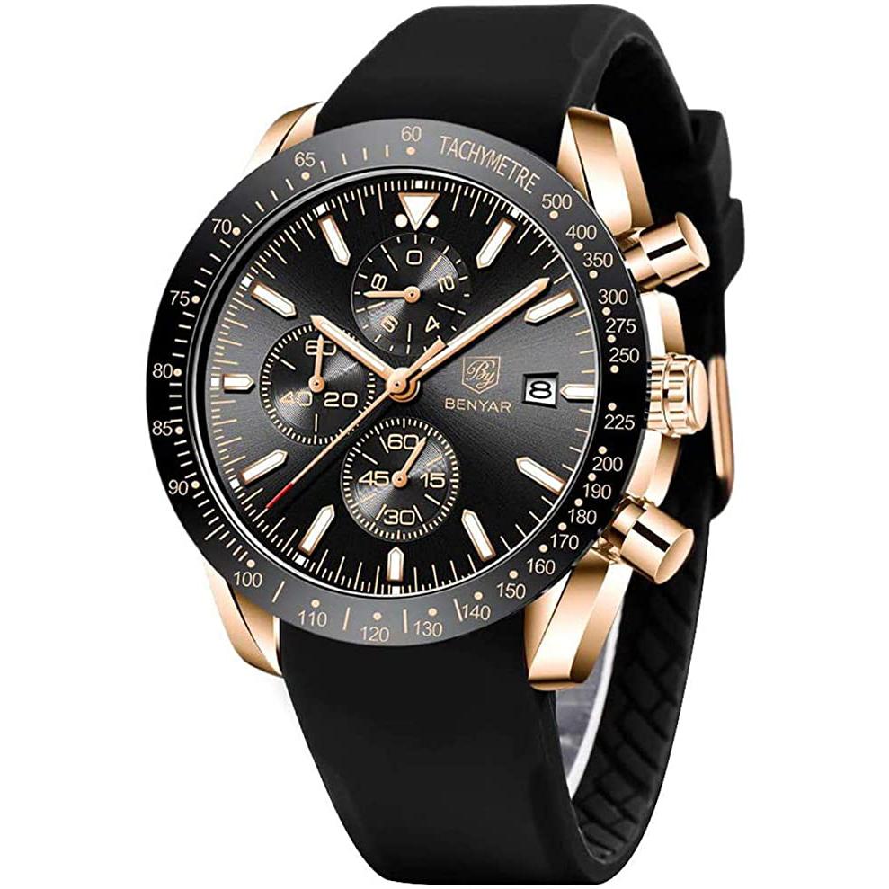 Men’s Stylish Analog Watch Men's Shoes & Accessories Gold/Black - DailySale